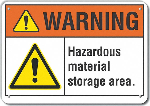 Rflct Hzrdous Mtrl Warn Sign 7x10in Alum