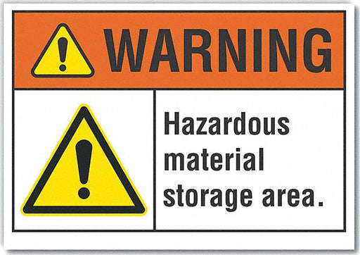 Warning Sign 10in x 14in Non-PVC Polymer