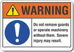 Rflctv Mach Guards Warn Sign 10x14in