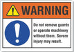 Warning Sign 7inx10in Non-PVC Polymer