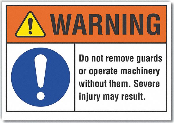 Warning Sign 7inx10in Non-PVC Polymer