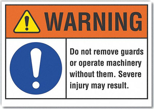 Warning Sign 10in x 14in Non-PVC Polymer