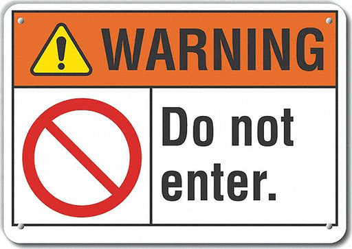 Alum Exit Entrance Warning Sign 7x10in