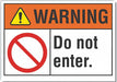 Exit Entrance Warning Rflct Lbl 3.5x5in