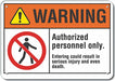 Alum Auth Personnel Warn Sign 10x14in