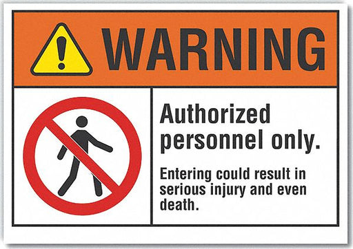 Warning Sign 7inx10in Non-PVC Polymer