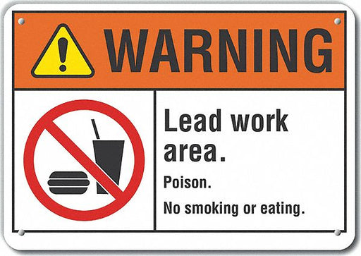Alum Lead Hazard Warning Sign 10x14in