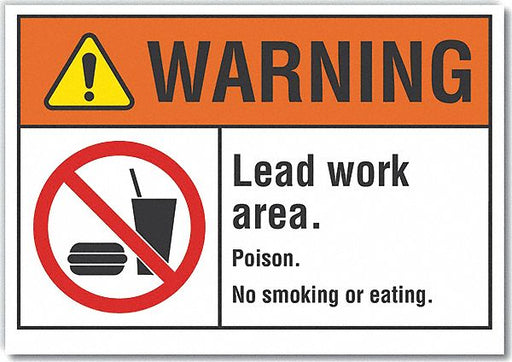 Warning Sign 7in x 10in Non-PVC Polymer