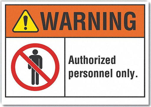 Warning Sign 7inx10in Non-PVC Polymer