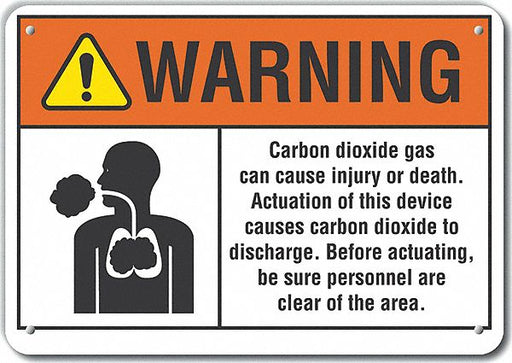 Alum Carbon Dioxide Warning Sign 7x10in