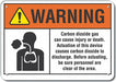 Carbon Dioxide Warn Sign 10x14in