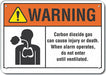 Carbon Dioxide Warning Sign 7x10in Plstc