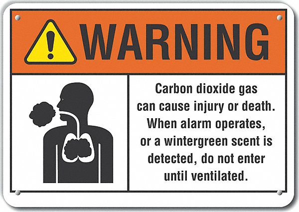 Alum Carbon Dioxide Warning Sign 7x10in
