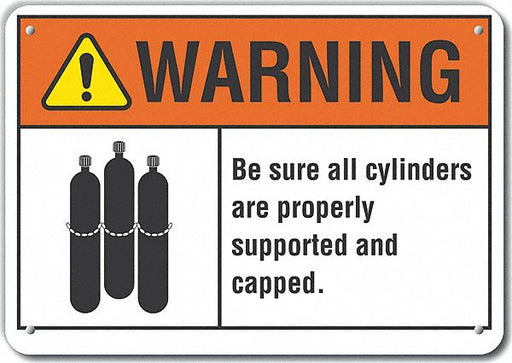 Alum Cylinder Handling Warn Sign 7x10in