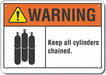 Alum Cylinder Handling Warn Sign 7x10in