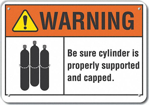 Alum Cylinder Handling Warn Sign 10x14in