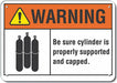 Cyl Handling Warning Sign 7x10in Plastic