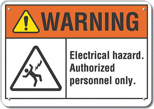 Alum Electrcl Hazard Warning Sign 7x10in