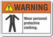 Plastic PPE Warning Sign 10x14in Plastic