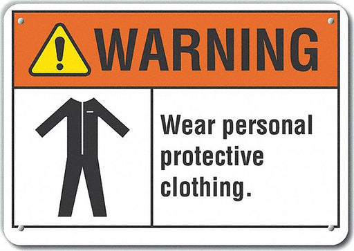 Alum PPE Warning Sign 10x14in Alum