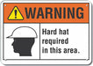 Hard Hat Warning Sign 10inx14in Aluminum