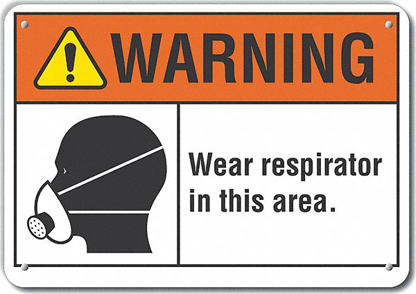Respirator Req Warning RflctvLbl 7x10in