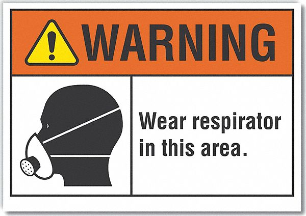 Respirator Required Warning Lbl 7x10in