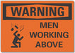 Men Working Warning Lbl 5x7in Polyester