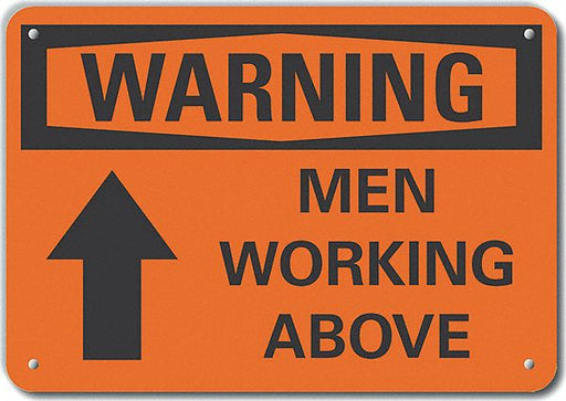 Alum Men Working Warning Sign 7x10in