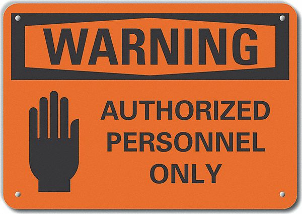 Rflct Auth Person Warn Sign 10x14in Alum