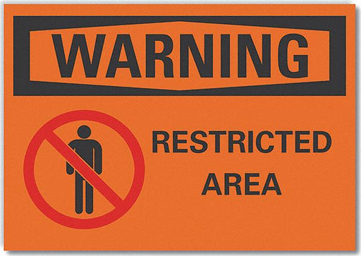Warning Sign 7in x 10in Non-PVC Polymer