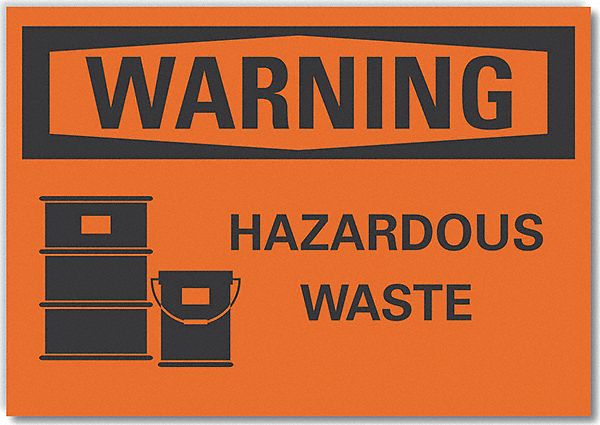 Hazardous Waste Warning Rflct Lbl 5x7in