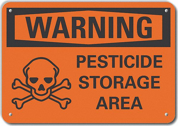 K3083 Alum Pesticide Warning Sign 10x14in Alum