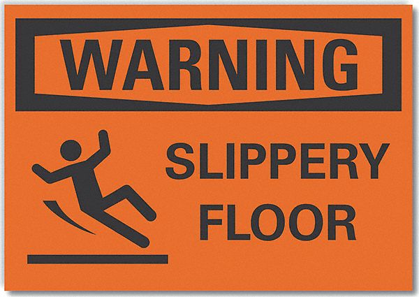 Slippery Floor Warn Rflct Label 3.5x5in
