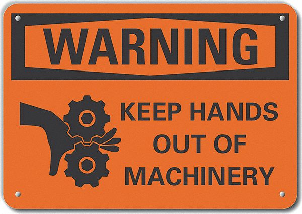 Keep Hands Clear Warn Sign 10x14in Alum