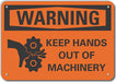 Alum Keep Hands Clear Warn Sign 7x10in