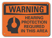 Plastic Hearing Warn Sign 7x10in Plastic