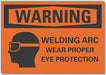 Eye Warning Label 3.5inx5in Polyester