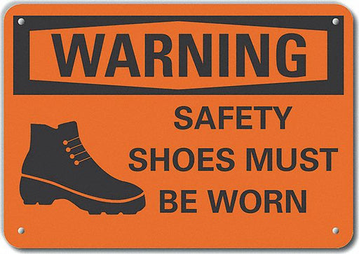 Alum Foot Warning Sign 10x14in Alum
