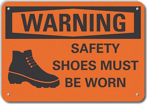Alum Foot Warning Sign 7x10in Alum