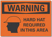 Hard Hat Warning Rflct Label 10inx14in