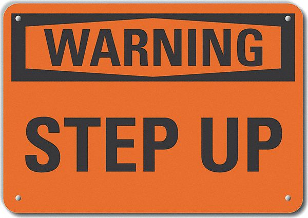 Rflct Steps Warning Sign 10x14in Alum
