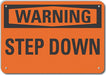 Plastic Steps Warn Sign 10x14in Plastic