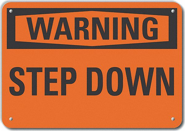 Plastic Steps Warn Sign 10x14in Plastic