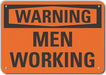 Rflct Men Working Warn Sign 10x14in Alum