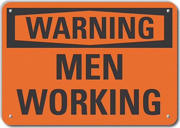 Rflct Men Working Warn Sign 10x14in Alum