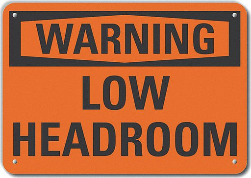 Alum Low Clearance Warning Sign 10x14in