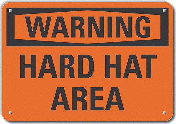 Rflct Hard Hat Warning Sign 10x14in Alum