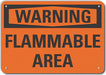 Alum Flammable Area Warning Sign 7x10in