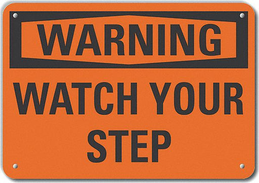 Alum Steps Warning Sign 7x10in Alum